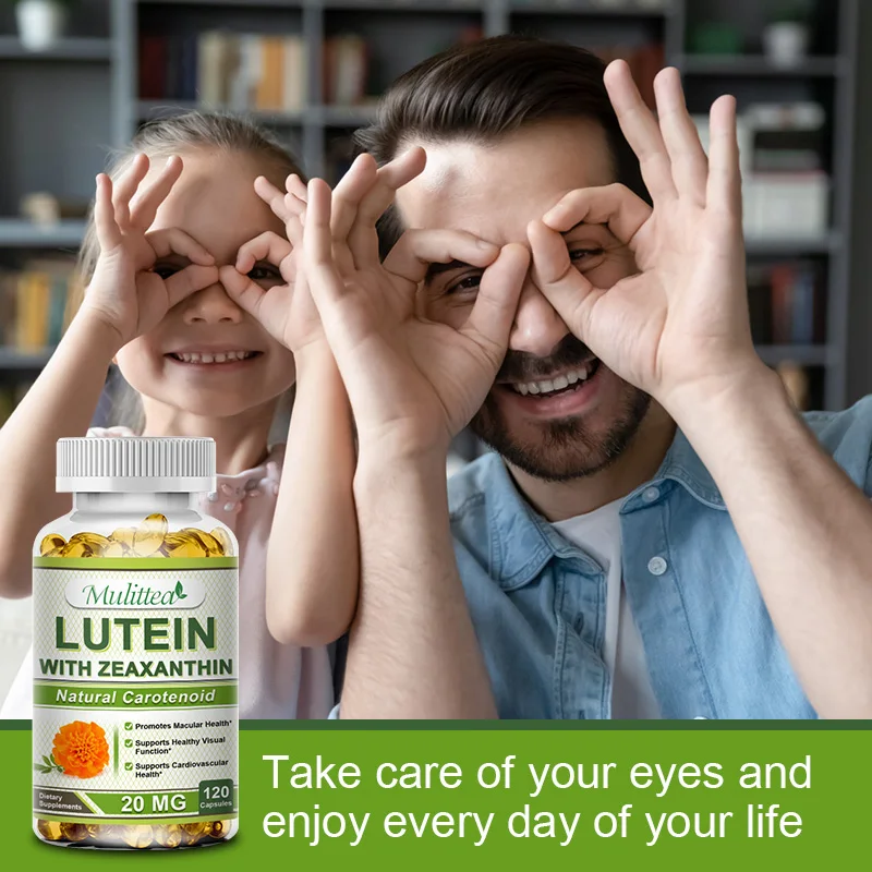 Mulittea Lutein 20mg Zeaxanthin Capsule for Blue Light Macular Health & fatigue and Eye Vision Health