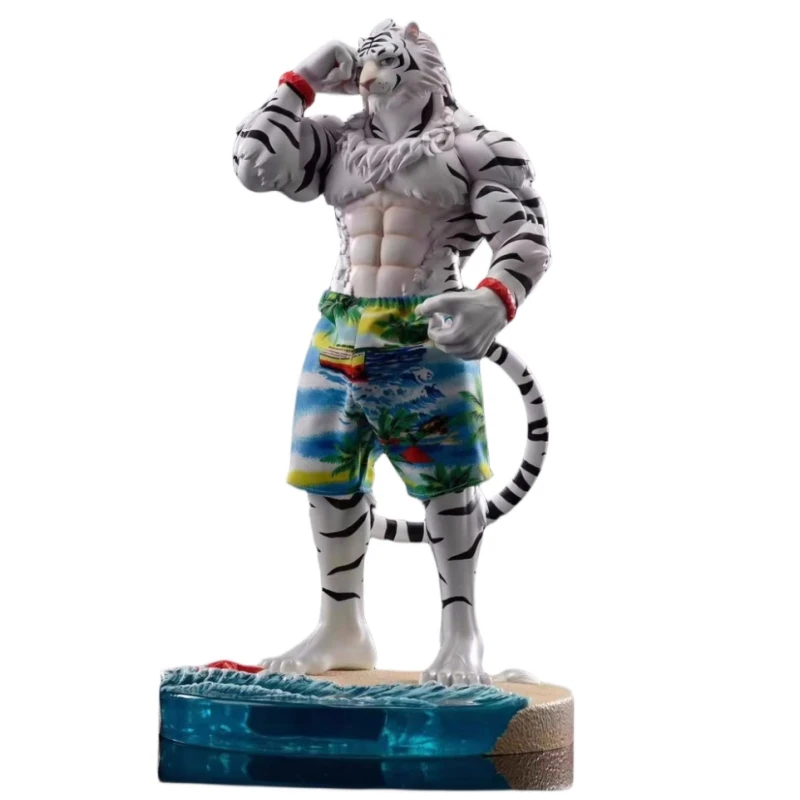 1/6 35Cm Ling Ji Studio Gk Beach Lifeguard White Tiger Anime Action Figure Limited Edition Statue Ornament Model Garage Kit Toys