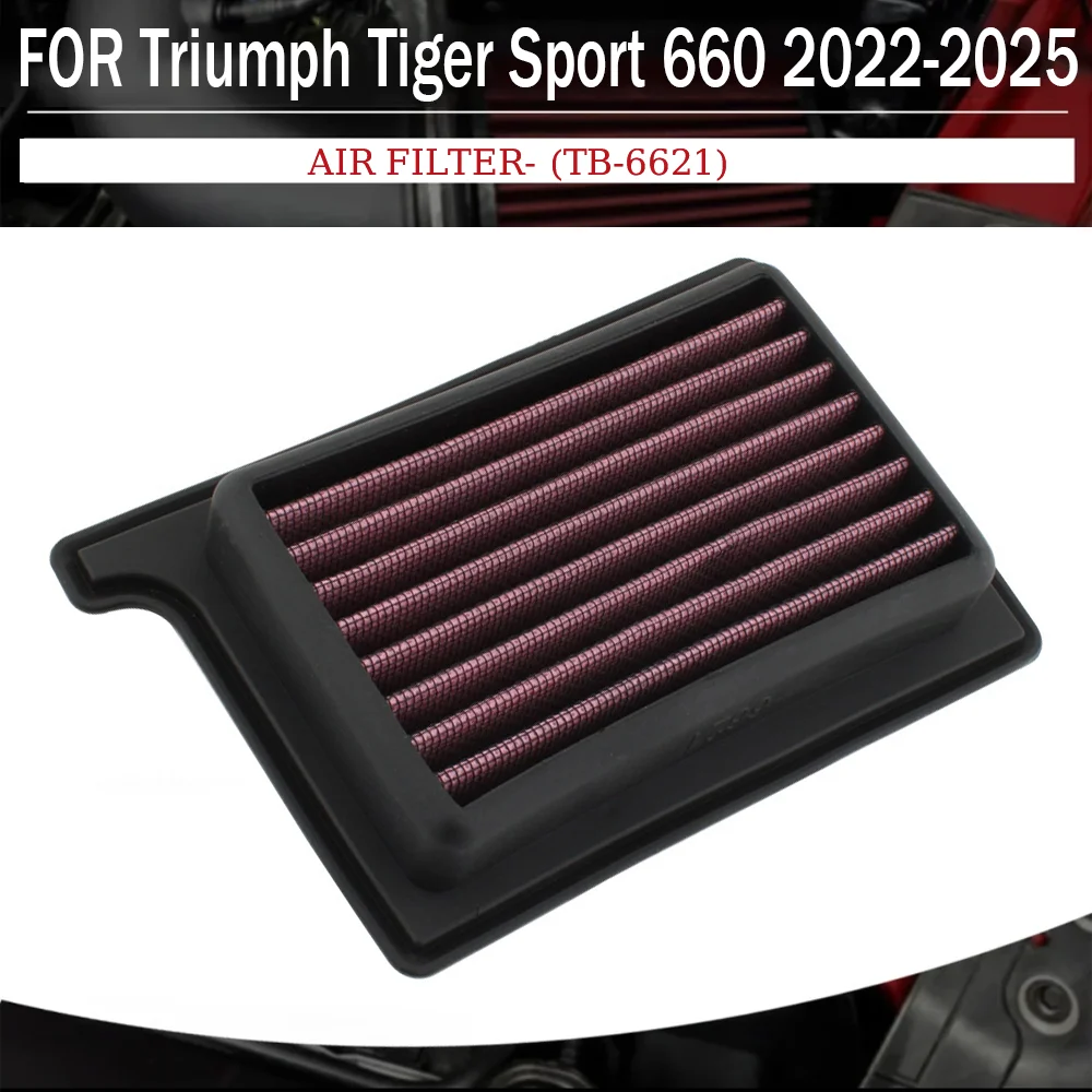 Motorcycle High Flow Air Filter Intake Cleaner FOR Triumph Trident 660 Trident660 Tiger Sport 660 2022 2023 2024 2025