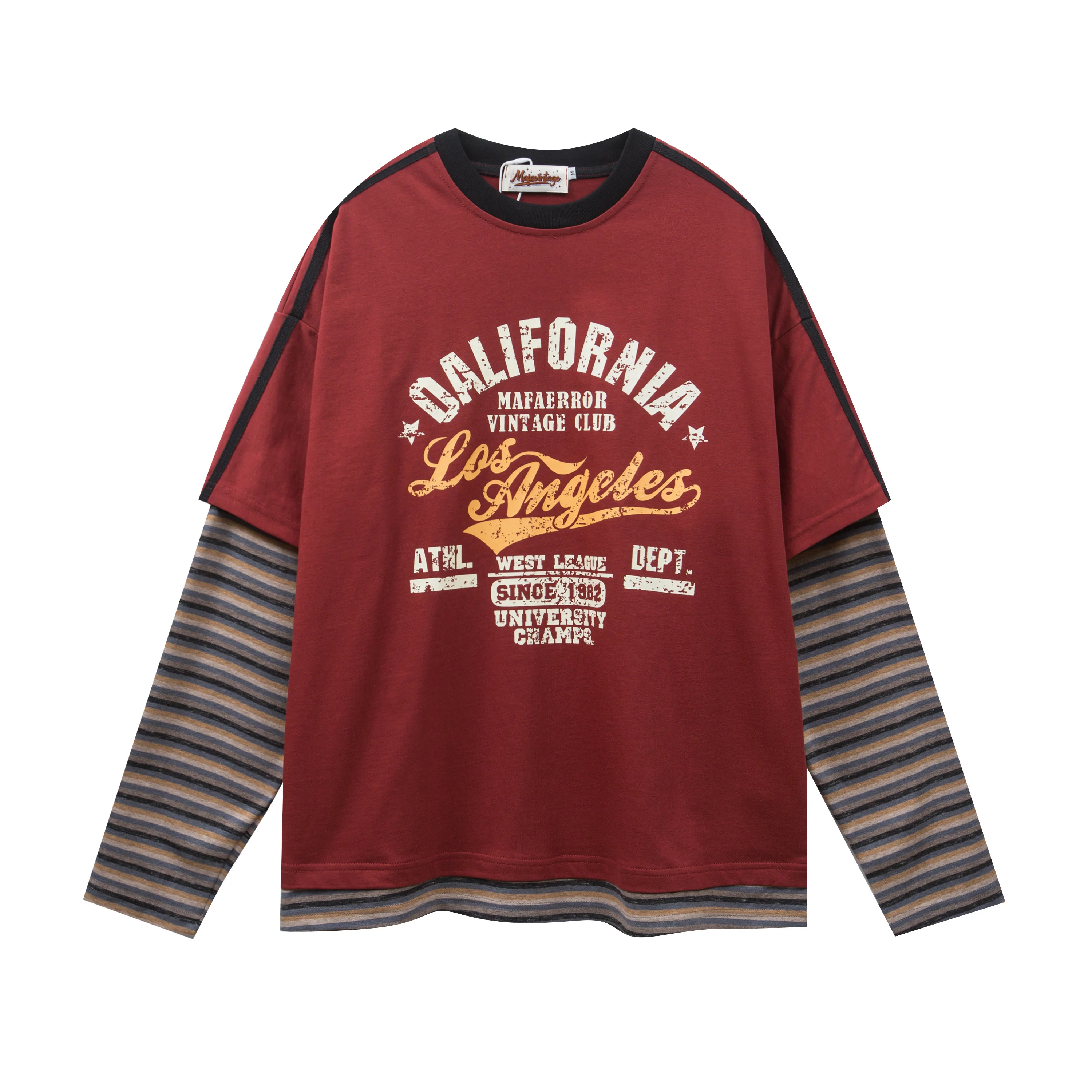 Oldschool American Retro Couple Outfit Fake Two-Piece Lazy Style Top Wang Has Disease Studio Autumn 2025 Fashion Accessories