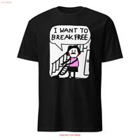 Queen Freddie Mercury I Want To Break Free Music Video Funny Parody Stick Figure T Shirt long or short sleeves