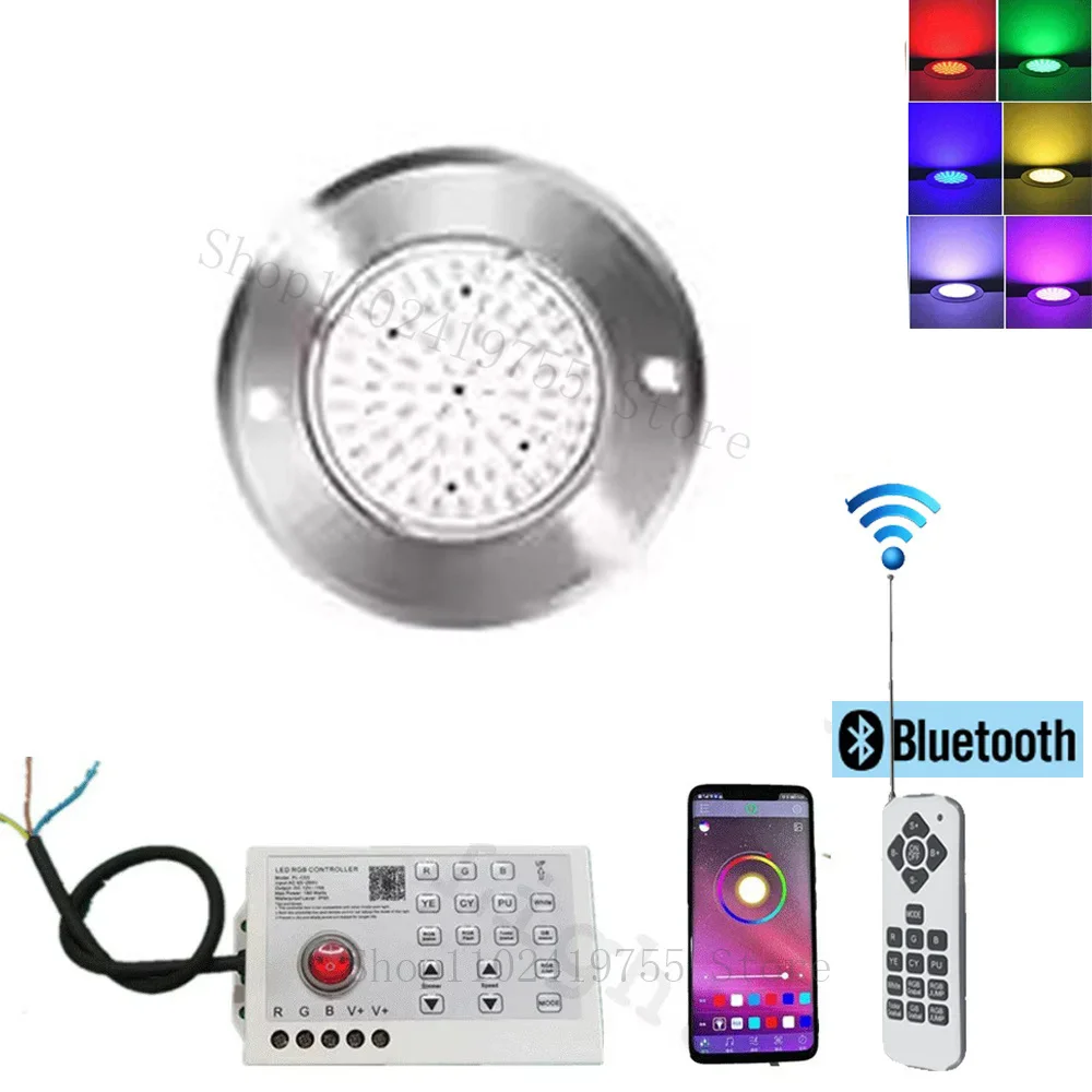 

DC12V IP68 RGB LED Pool Light 12W Bluetooth APP Control Outdoor Underwater lights Fountain Landscape Lamps Piscina Luz Spotlight