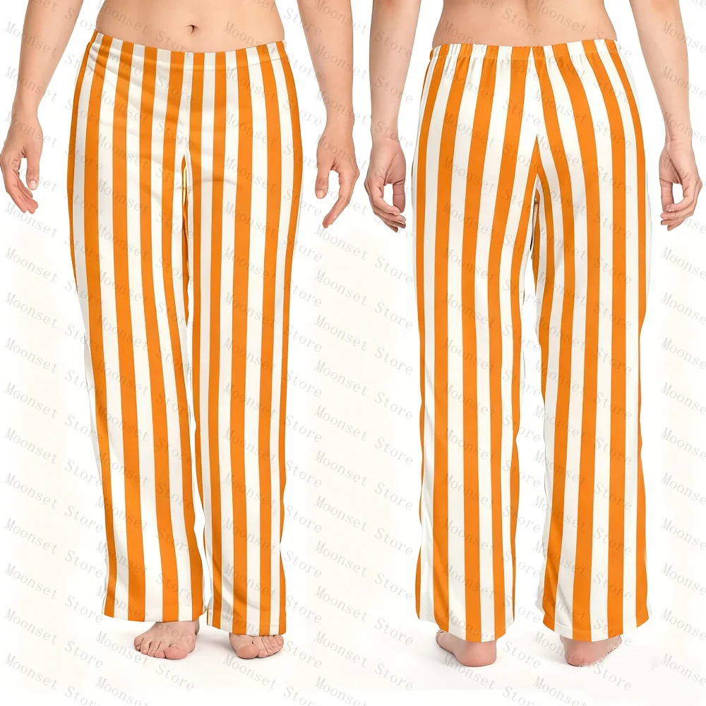 أزرق فاتح أبيض مخطط صالة السراويل منامة المرأة عارضة المتسكعون الحليب الحرير عارضة لينة الذكور الإناث تنفس السراويل #3