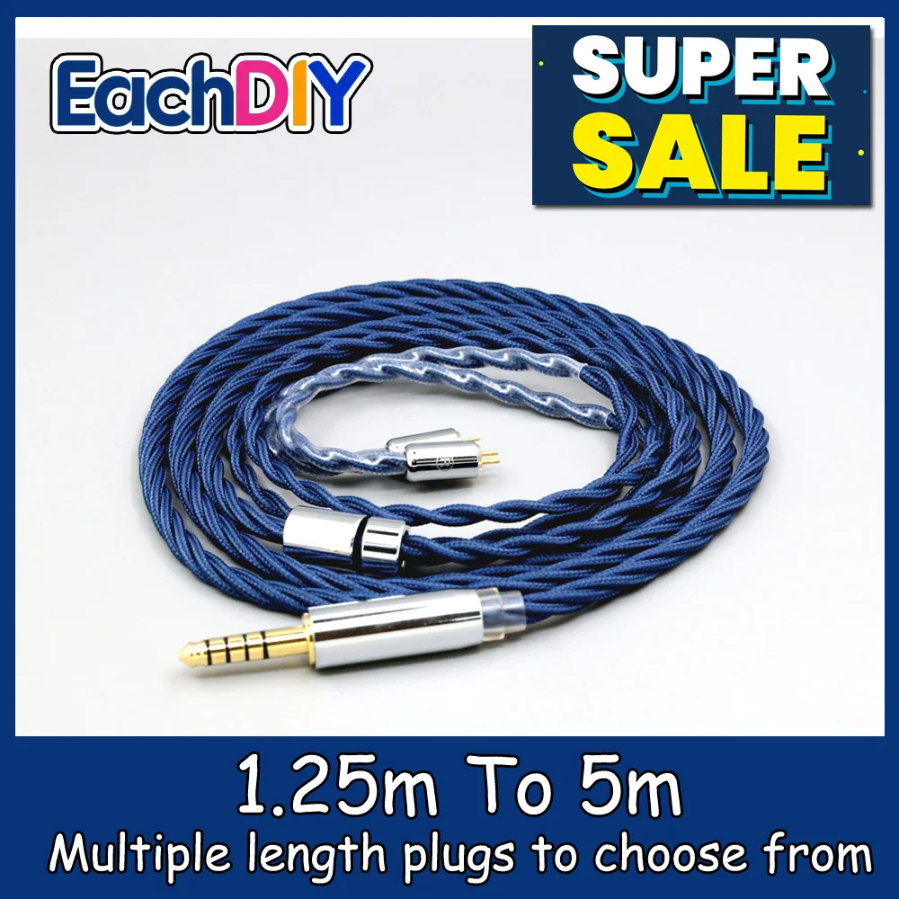 

99% Pure Silver OCC Graphene Sleeved Earphone Cable For 0.78mm IEM Letshuoer S12 IEM PRO JH13 JH16 vinta Flat Step LN008615