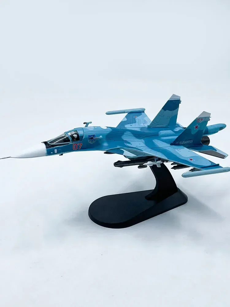 Diecast 1: 100 Scale Russian Sukhoi Cy-34 Su-34 SU34 Fullback Aircraft Model Alloy and Plastic Decorative Model Toy