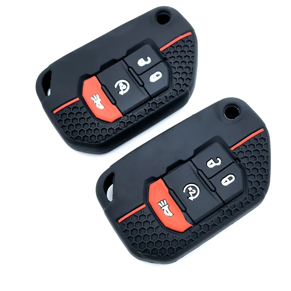 

Чехол для ключей Jeep с брелоком, мягкий защитный чехол для ключей, подходит для Jeep Gladiator Wrangler Sahara Rubicon 2018-2022 гг.