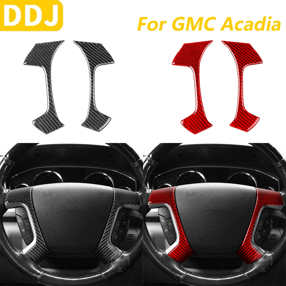 

For GMC Acadia 2007-2012 Real Carbon Fiber Steering Wheel Panel Decorative Cover Car Accessories Interior Decoration Sticker