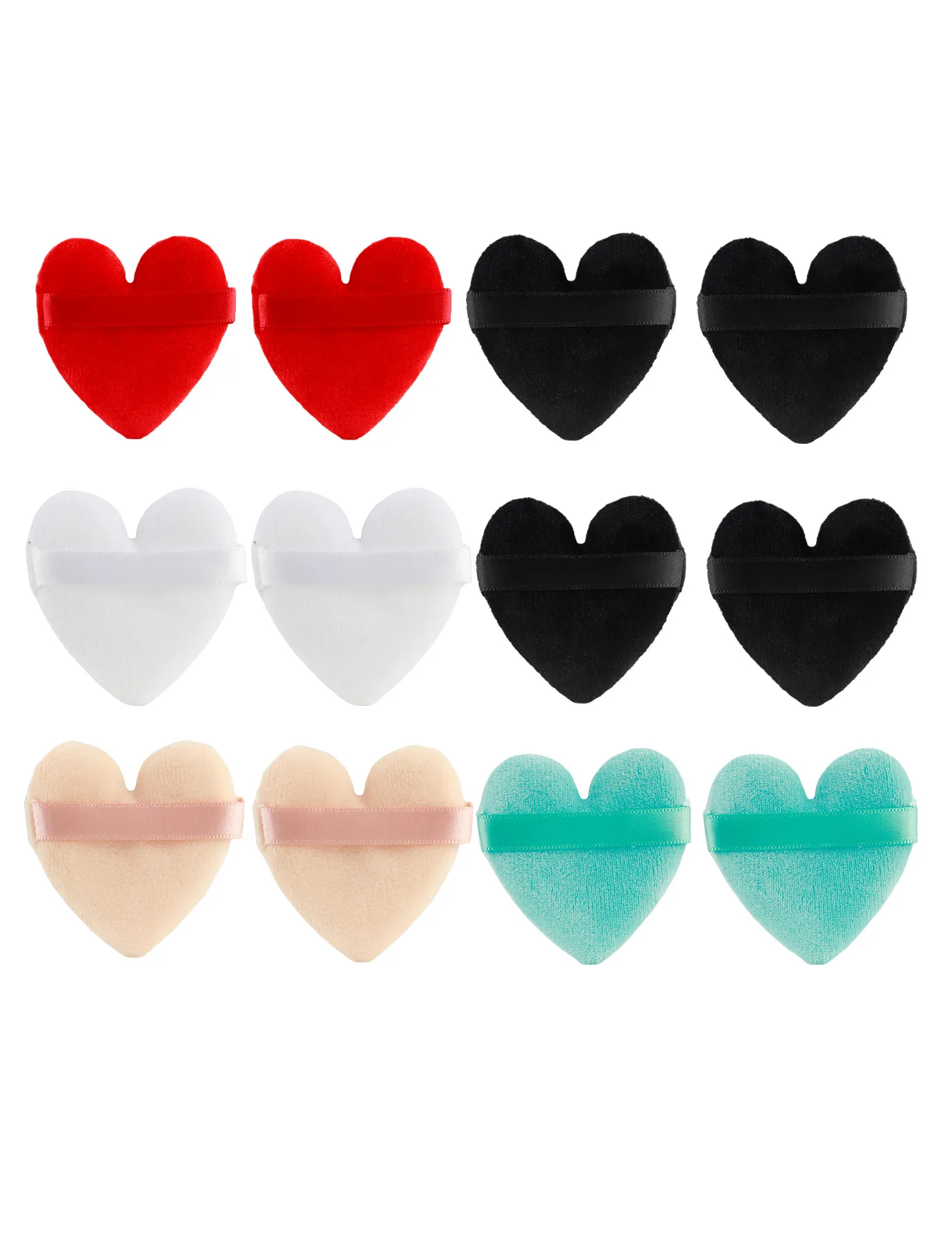 1 Pcs Loose Powder Puff, Face Soft Heart Shape Puff Blender Beauty Makeup Tool Short Plush