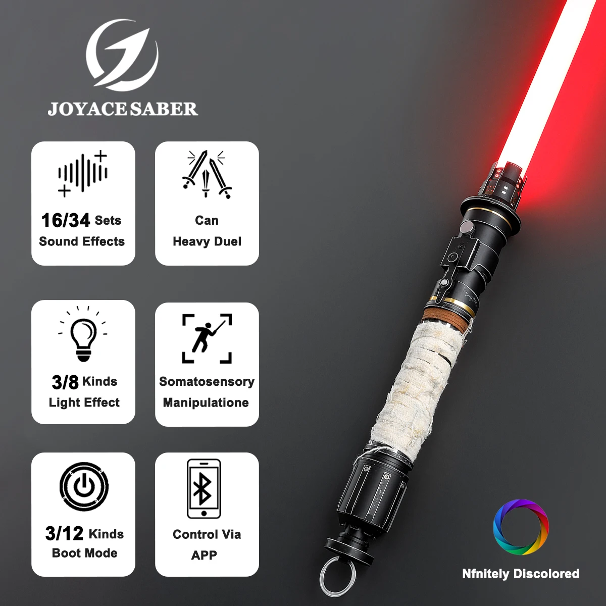 

JoyaceSaber Cere Junda Lightsaber Smooth Swing Pixel Light Sabers Metal Handle Heavy Dueling Laser Sword Cosplay Luminous Toys