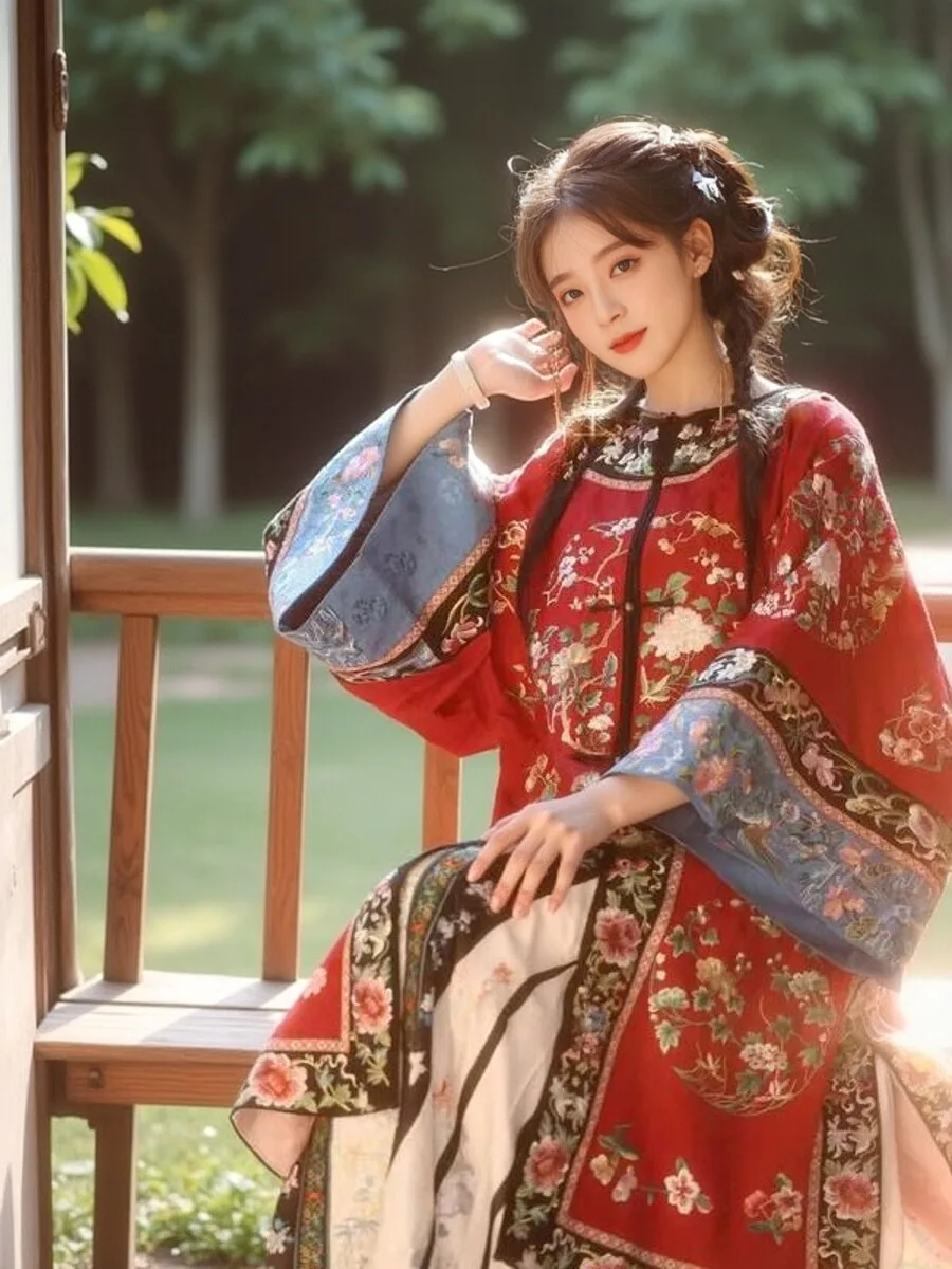 mariage-rouge-dr-hanfu-ensemble-rond-ne-bouton-avant-long-irt-pour-mariee-broderie-lourde-qinhany-fem-traditionnel-chinois