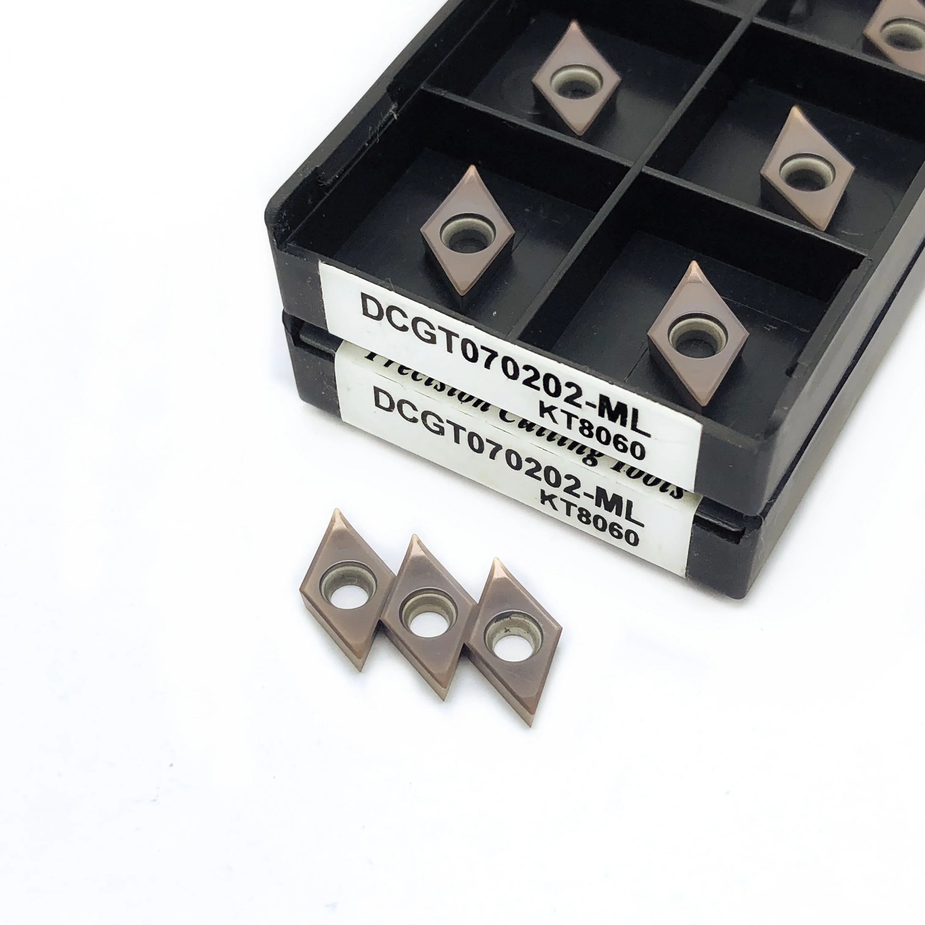 Alta Qualidade CNC Torno Cortador Lâminas, Ferramentas de Torneamento, DCGT070201, DCGT070202, DCGT070204-ML, KT8060, DCGT070201, 02BL, 10Pcs