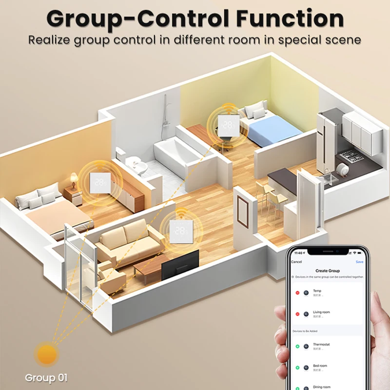 AVATTO Tuya WiFi Electric Heating Water Gas Boiler Smart Thermostat,Smart Life Remote Control Works With Google Home Alexa Alice