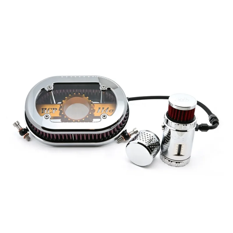 

New HD Touring Softail PB Style Motorcycle Air Intakes See-Through Air Cleaner Catch Can Model Oil Filter Air-Oil Separator