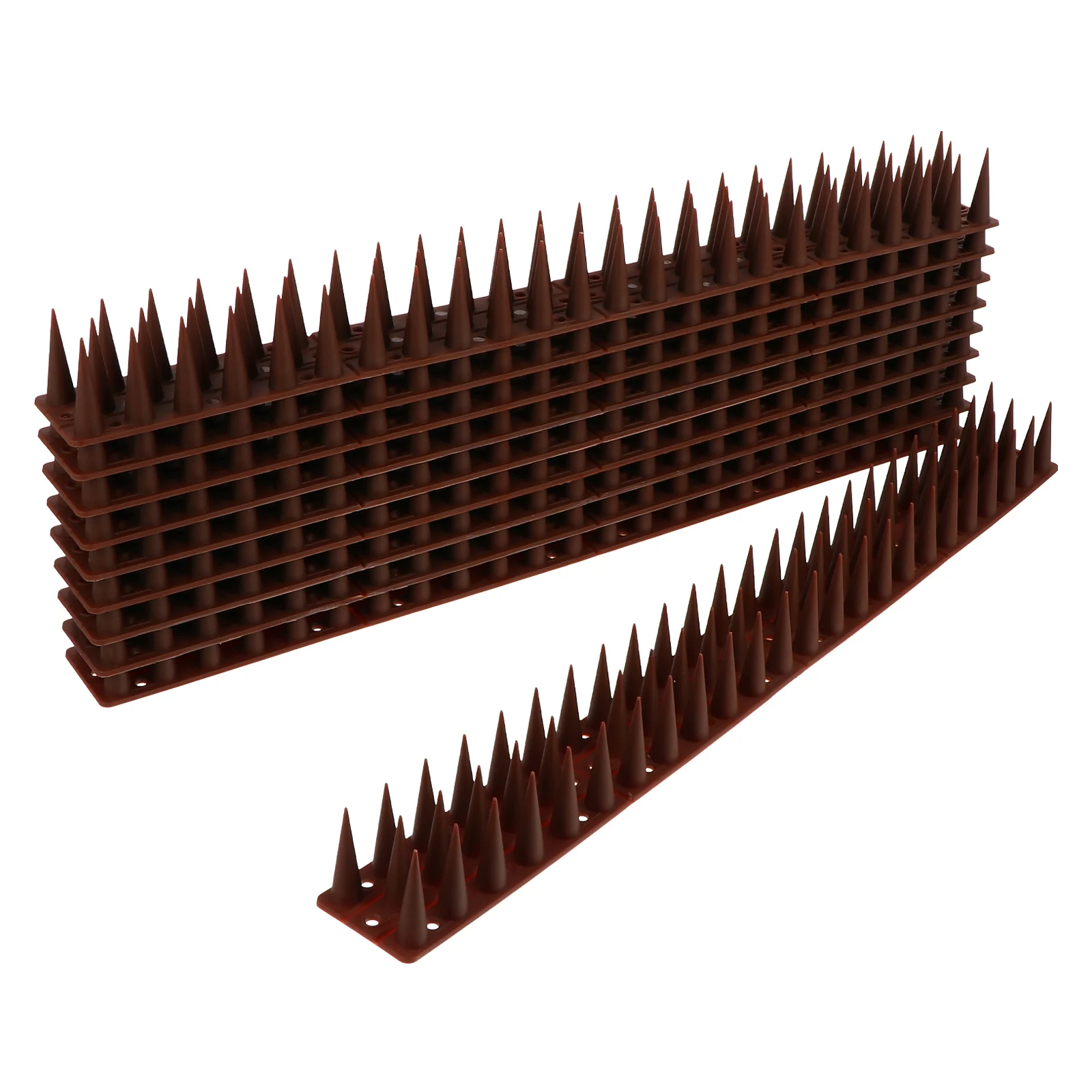 

10 Sets Bird Deterrent Spike Deep Brown Plastic Pigeon Spikes Anti Fence Roof Chimney Gazebo Antenna Curved Surfaces