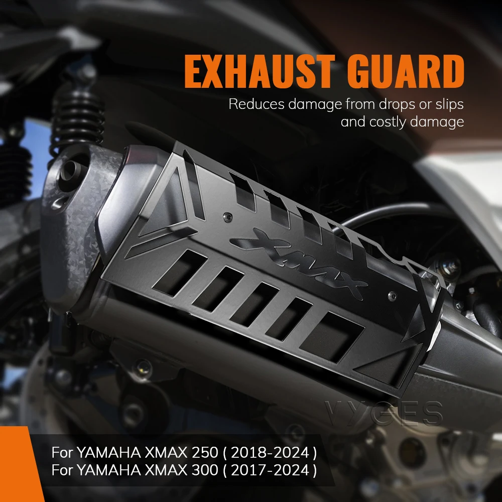 Motorcycle Accessories For YAMAHA XMAX 300 X-MAX 300 250 2017-2024 Exhaust Guard Exhaust Protector Scald Proof Lid Exhaust Cover