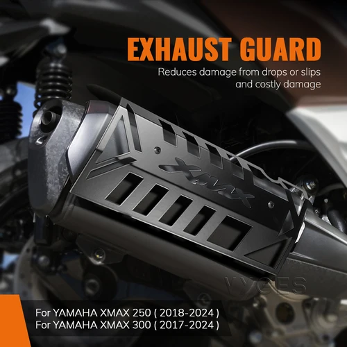 Imagen 1 del producto Accesorios de motocicleta para YAMAHA XMAX 300 X-MAX 300 250 2017-2024 Protector de escape tapa a prueba de quemaduras cubierta de escape