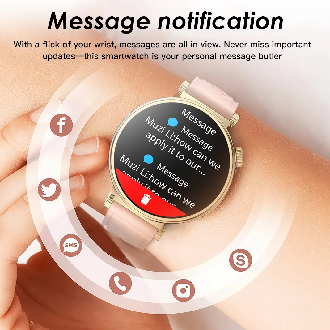 Lady Watch free shipping for Pinteek/1.32 Amoled screen/health monitoring/150+sports mode/fitness watch for Android and IOS