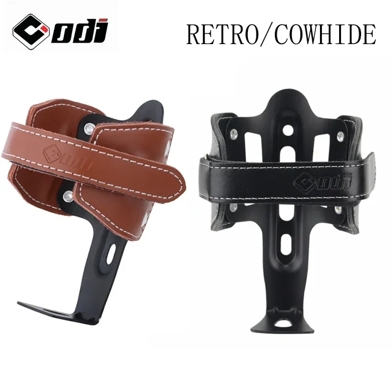 ODI Bike Bottle Cage Adjustable Width Bicycle Water Cup Holder Leather & Aluminum Alloy MTB Bottle Bracket Cycling Accessories