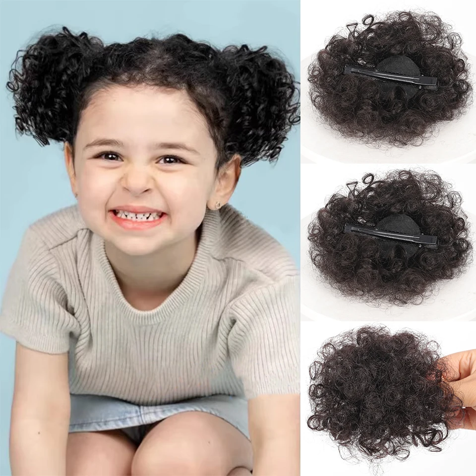 

BEAUTYENTER Synthetic wig, explosive ball head, natural fluffy hair ring, curly hair, corn roll clip, flower bud head