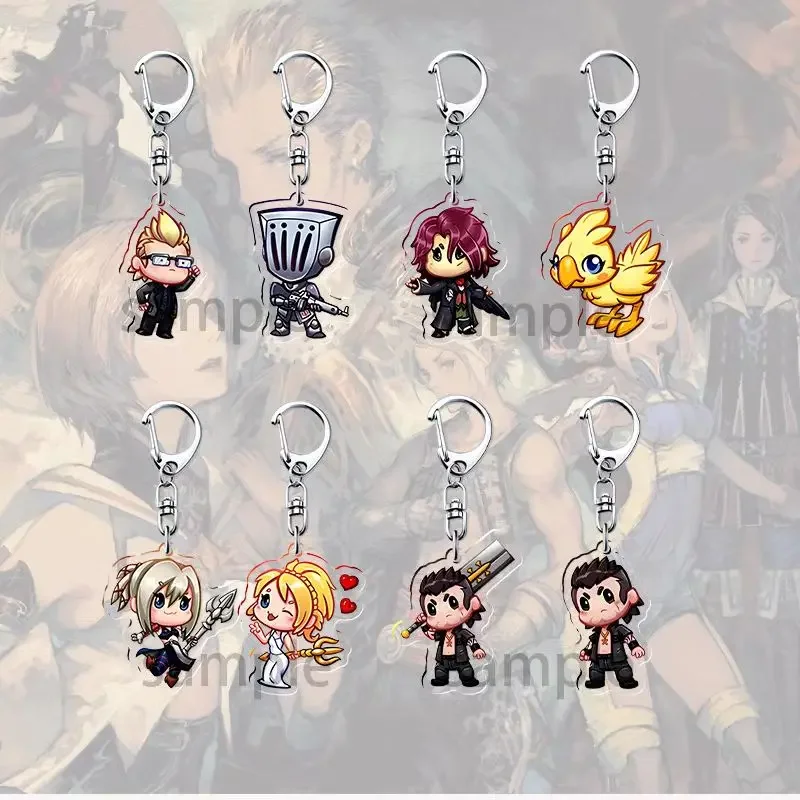 Hot Anime Final Fantasy Keychain Kagura Nana Inugami Korone Shirakami Fubuki Cosplay Anime Figures Key Chain Gift for Otaku Fans