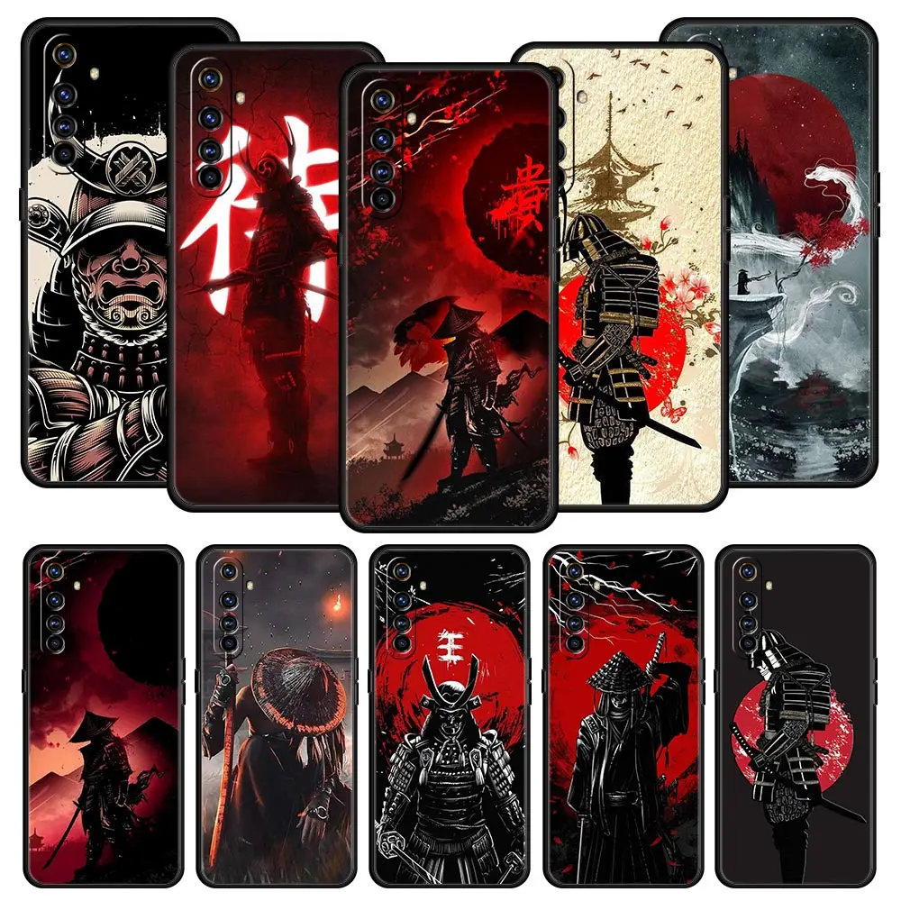 Painting Japan Samurai Art Phone Case For Realme 10 9 8 5G 7 6 GT2 Pro Plus 9i 8i C21 C11 C25 C35 GT Neo 2 3 3T Soft Black Cover