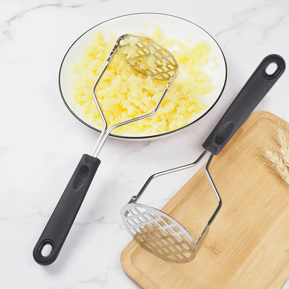 Stainless Steel Potato Masher Manual Fruit Vegetable Pressure Mud Machine Kitchen Children Food Crusher Complementary Gadget