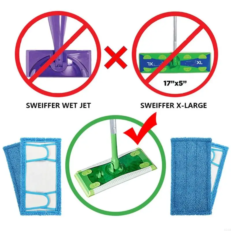 D0AB Microfiber Floor Mop Pads MOP مزدوجة المفعول ل SWIFFER SWESSER MOP