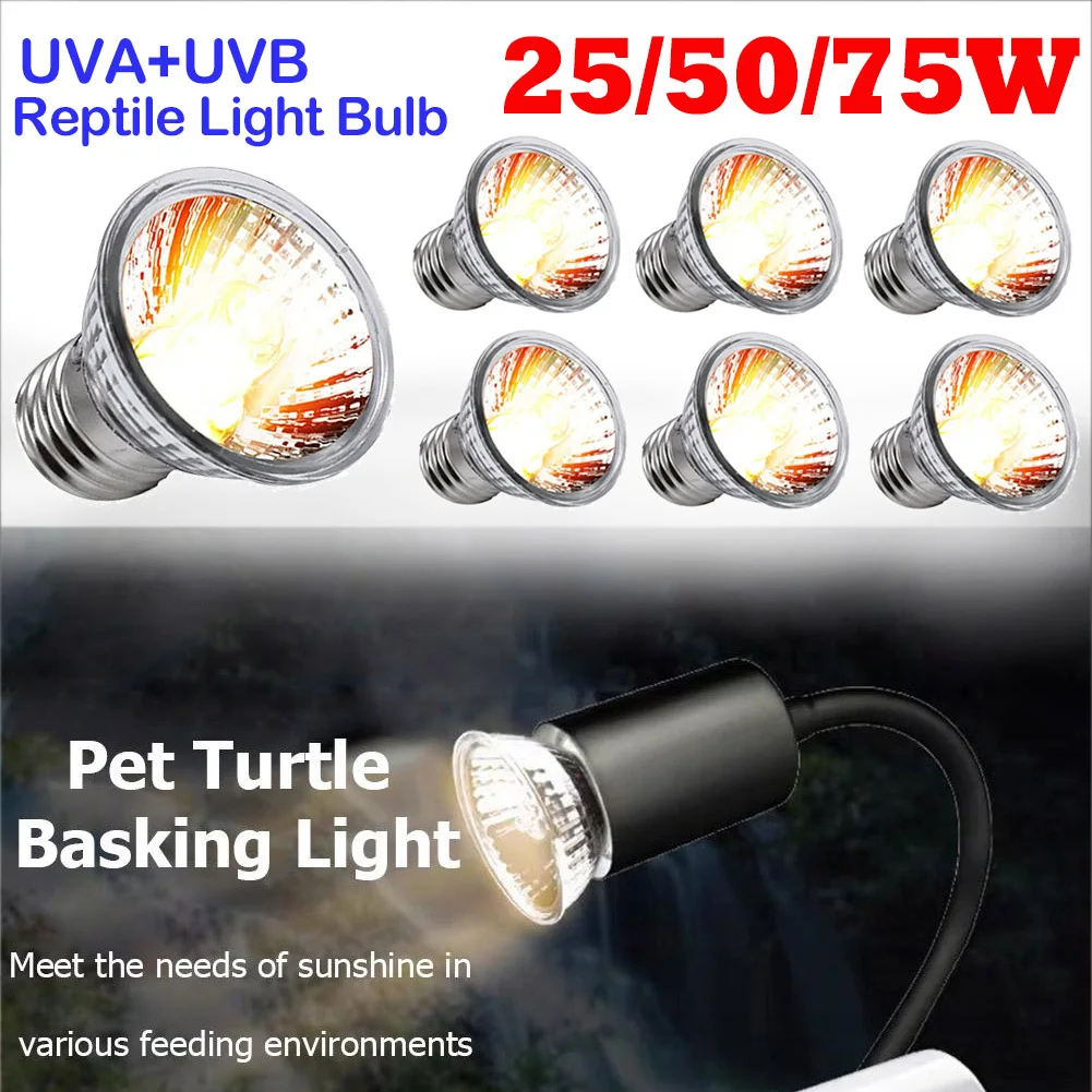 

1-5PC 25W 50W 75W UVA+UVB Pet Reptile Heating Lamp Heat Light Bulb Turtle Lizard Heater Bulb Full Spectrum Sunlamp for Amphibian