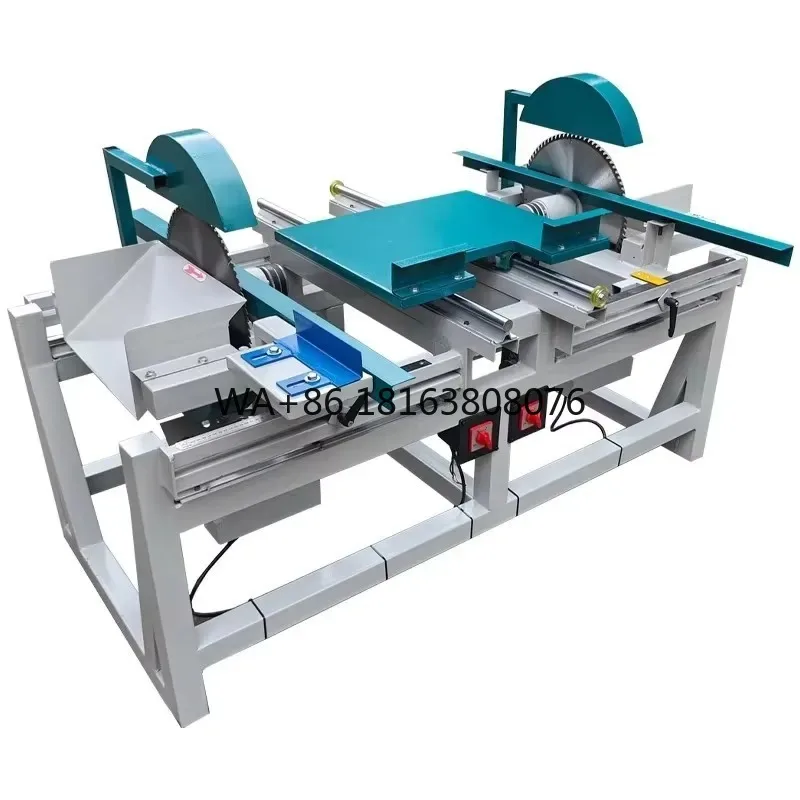 Industrial Sliding Table Tilting Cut-off Saw Motor Woodworking Double End Squaring Trim Saw for Solid Wood Panel Cutting 3kw