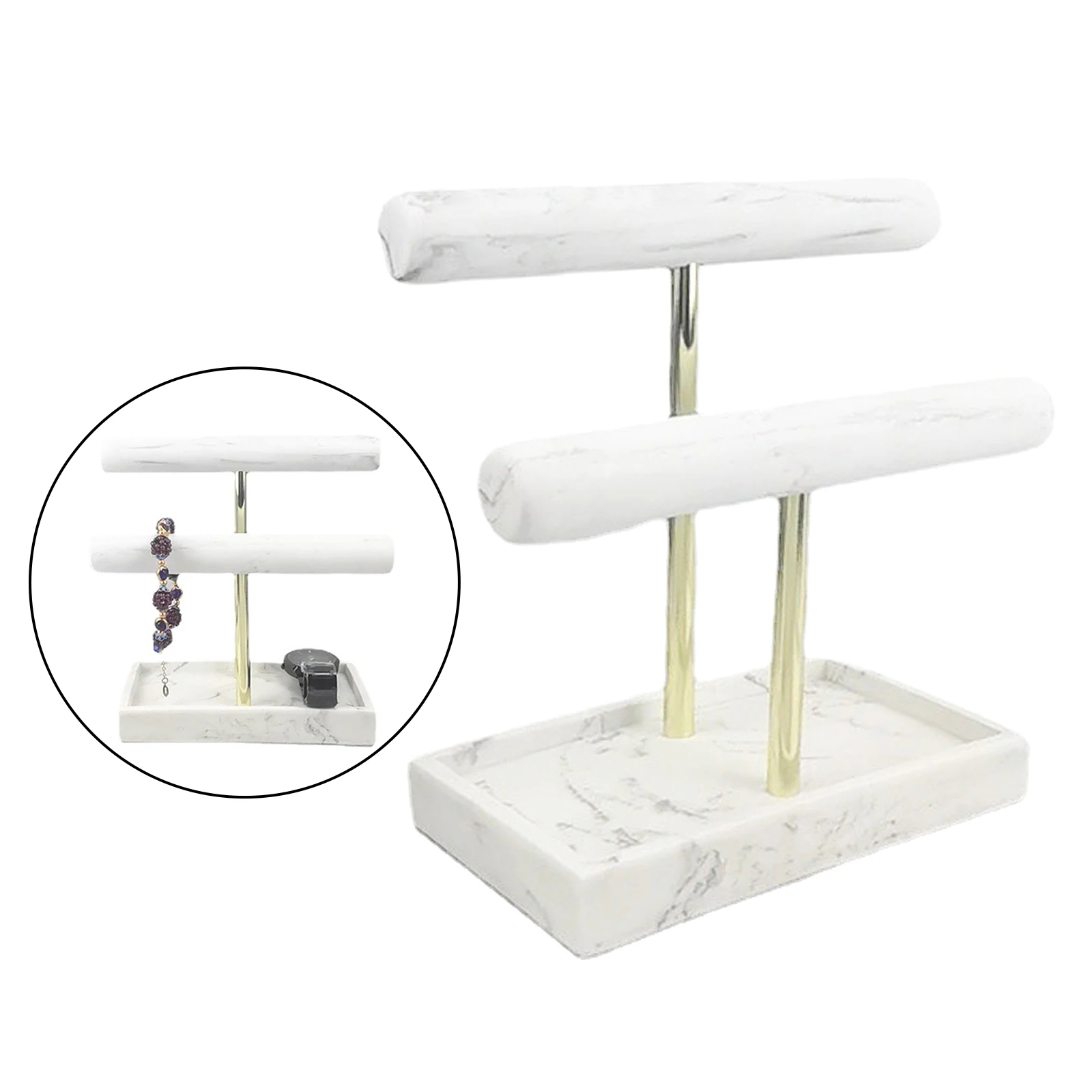 

2 Tier Bracelet Necklace Watch Rack Jewelry Organizer Retail