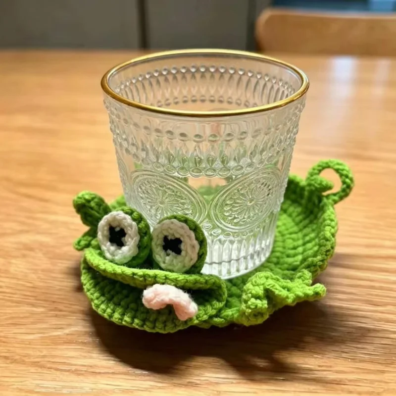 Funny Handmade Crochet Animal Coaster Cute Knitted Turtle Squirrel Duck Cup Mat Cotton Yarn Heat-resistant Drink Coaster