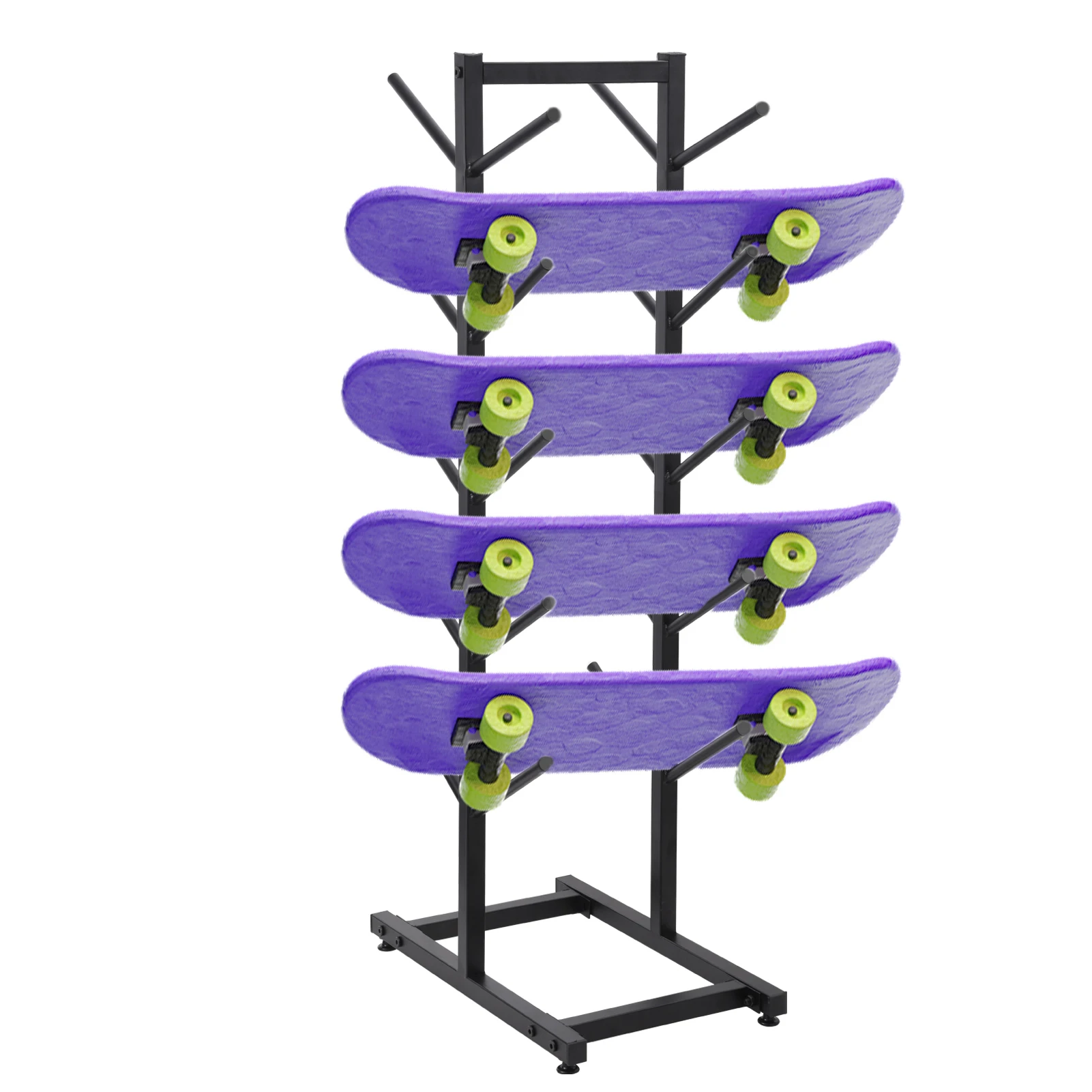 

Skateboard Rack, Freestanding Skate Board Stand Organizer, 5-Tiers Home Gym Storage Holder, Garage Organize for Skis, Scooter