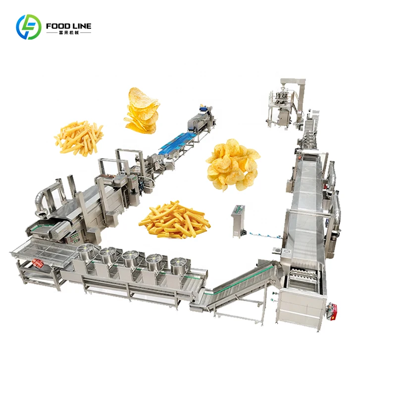 Automatic Frozen French Fries Production Line 5 Tons Per Hour Commercial Easy Operate Industrial Snack Plant