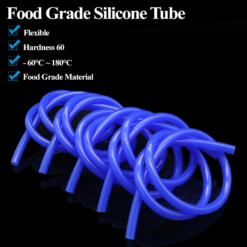 

1~10M Blue Food Grade Silicone Rubber Hose ID 0.5 1 2 3 4 5 6 7 8 9 10 12 14 16 18 20 25 32 mm Flexible Nontoxic Silicone Tube