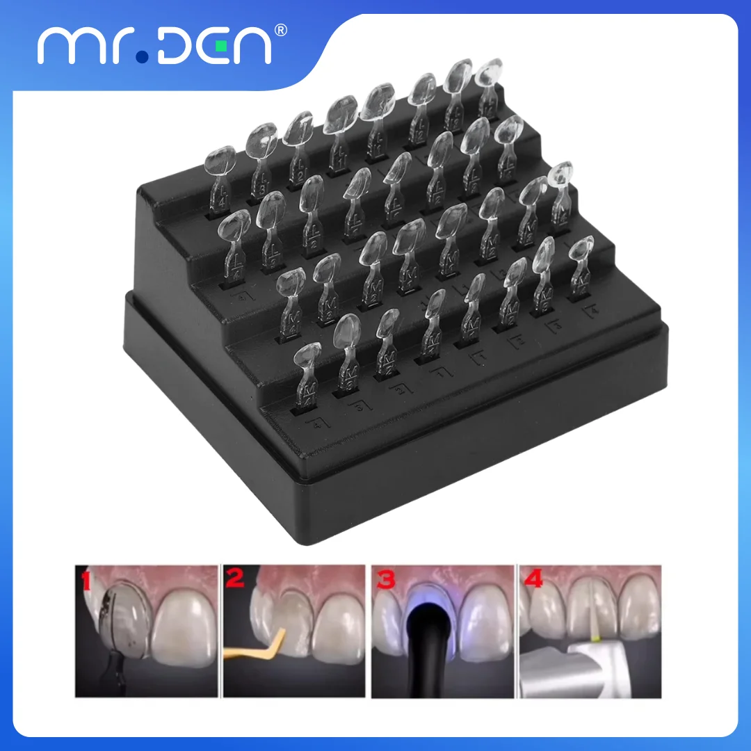 

Mould Composite Resin Light Cure Veneer Template, 32Pcs Set Dental Veneer Template Anterior Front Back Teeth Fast Quick, Heat Re