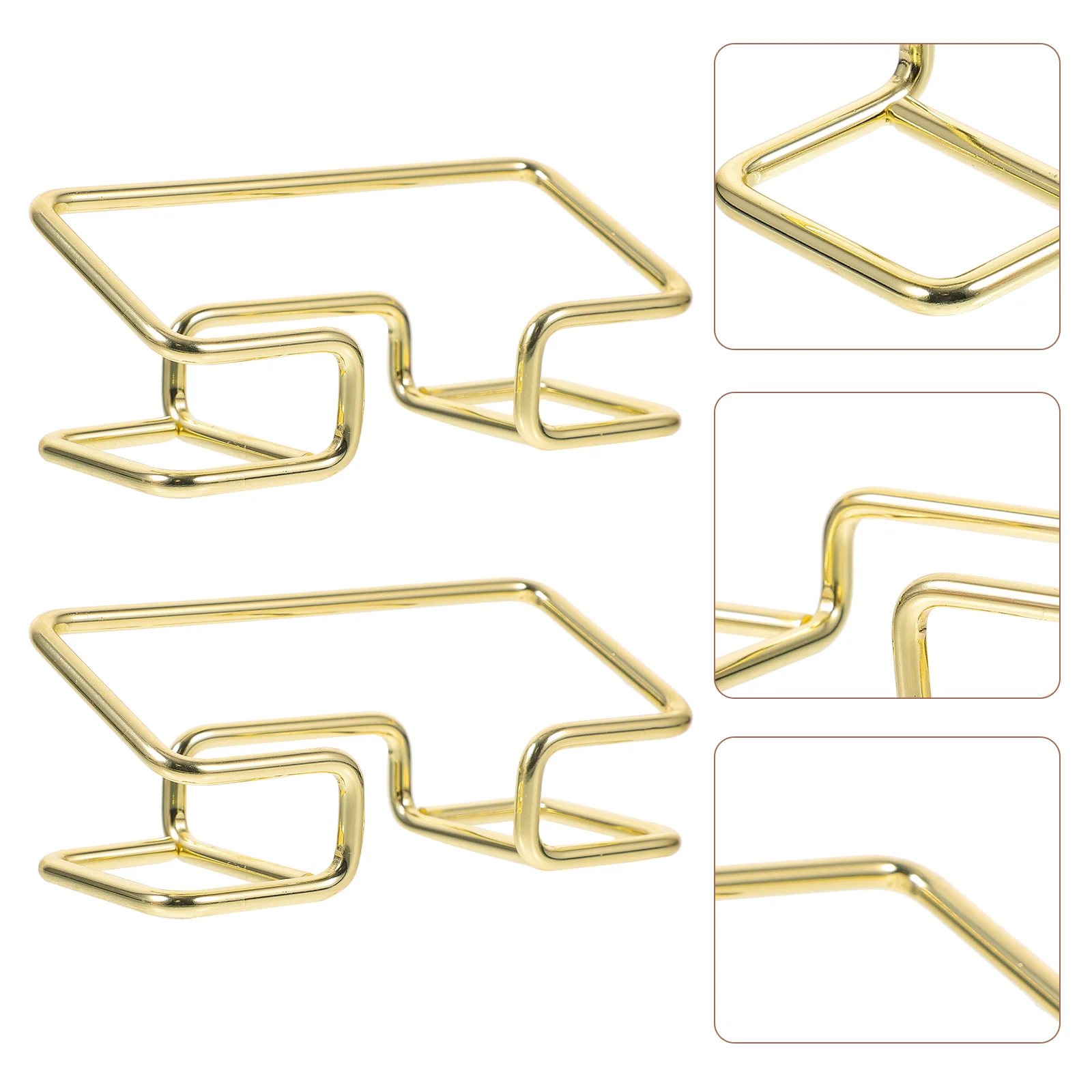 

2 Pcs Simple Metal Business Card Holder Desktop Display Storage Box 2pcs Gold Cards Case Clip Practical Stand Stainless Steel