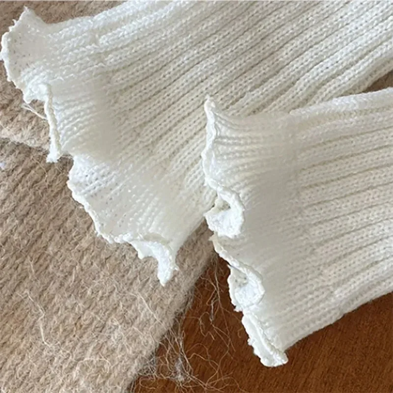 الخريف الشتاء الأطفال تدفئة الساق لوليتا الدانتيل Bowknot جوارب محبوكة طفل الفتيات الدافئة غطاء للقدم لطيف الحلو الجوارب جوارب طويلة