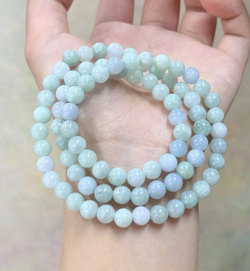 New Natural Jade Round Bead String Hand-Chain Bracelet Jade-Bangles Handring Pendant Necklace Multiple Wearing Methods Jewelry