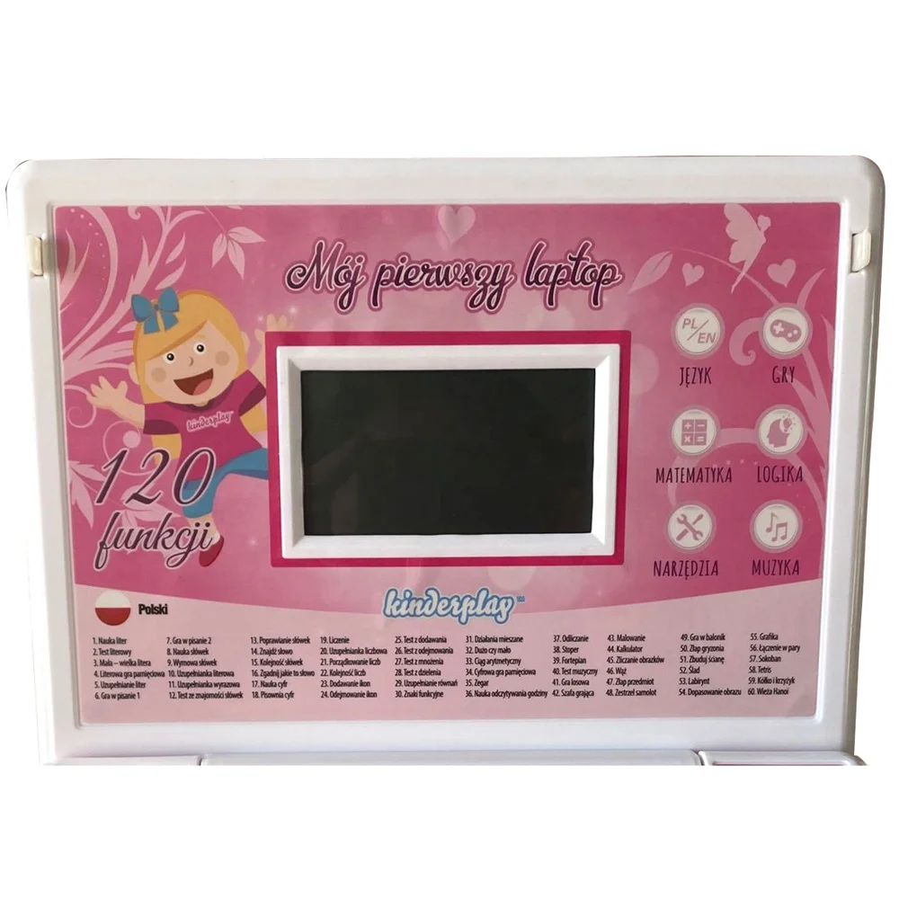 120 functions new arrivals early education toy laptop English and Polish bilingual languages learning machine kids computer toy