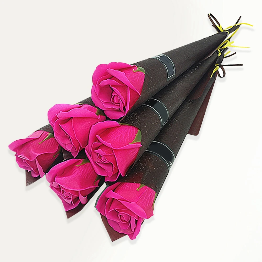 2025 New10pcs Single Rose Simulation Korean Rose Soap Flower Valentine's Day Gift Soap Roses Single Artificial Soap Flower