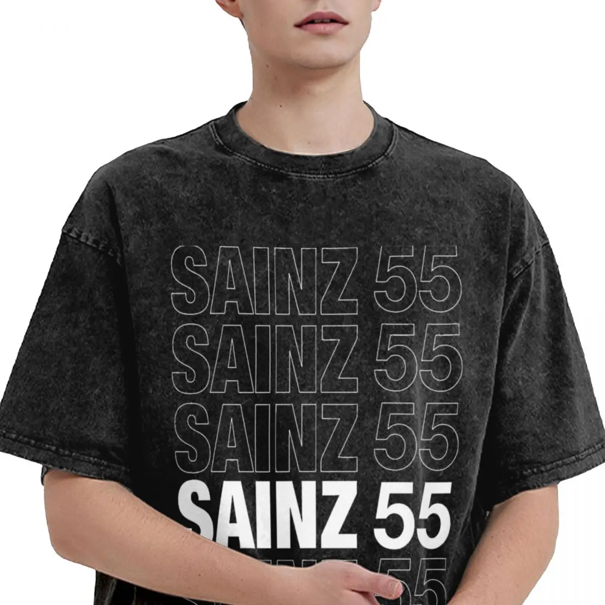 Carlos Sainz T Shirt Summer Smooth Operator 55 Y2K Fun T-Shirts 2024 Casual Harajuku Tshirt For Man Short Sleeve Pattern Clothes