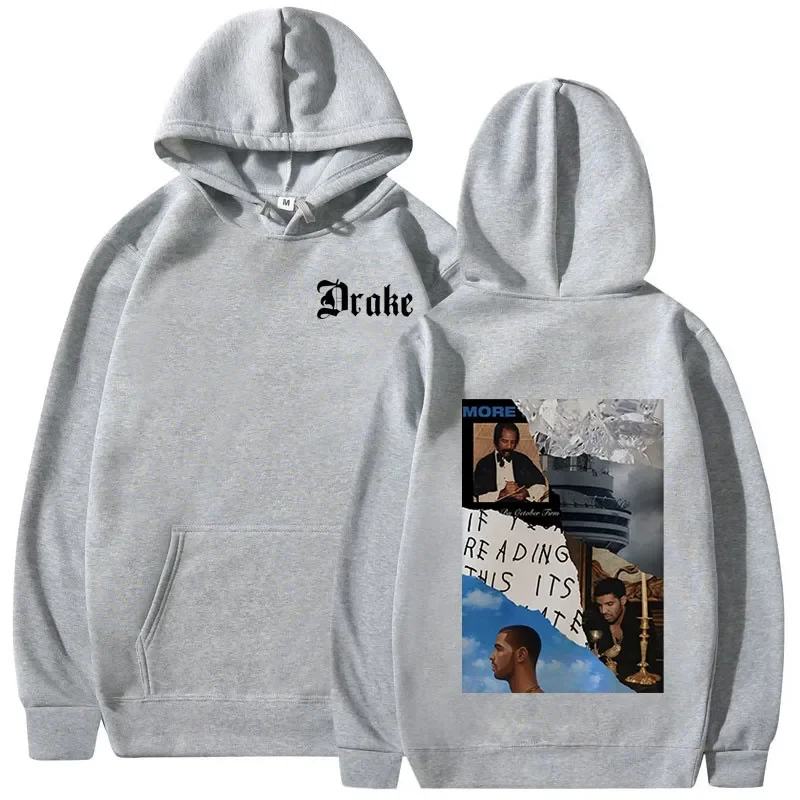 Rapper Drake Music Album Cover Graphic Hoodies Men\'s Fashion Hip Hop Vintage Sweatshirts Autumn/Winter Fleece Warm Pullovers Y2k