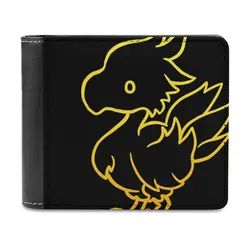 Final Fantasy-Chocobo Leather Wallet Men's Wallet Diy Personalized Purse Father'S Day Gift Kweh Final Fantasy Chocobo Yellow