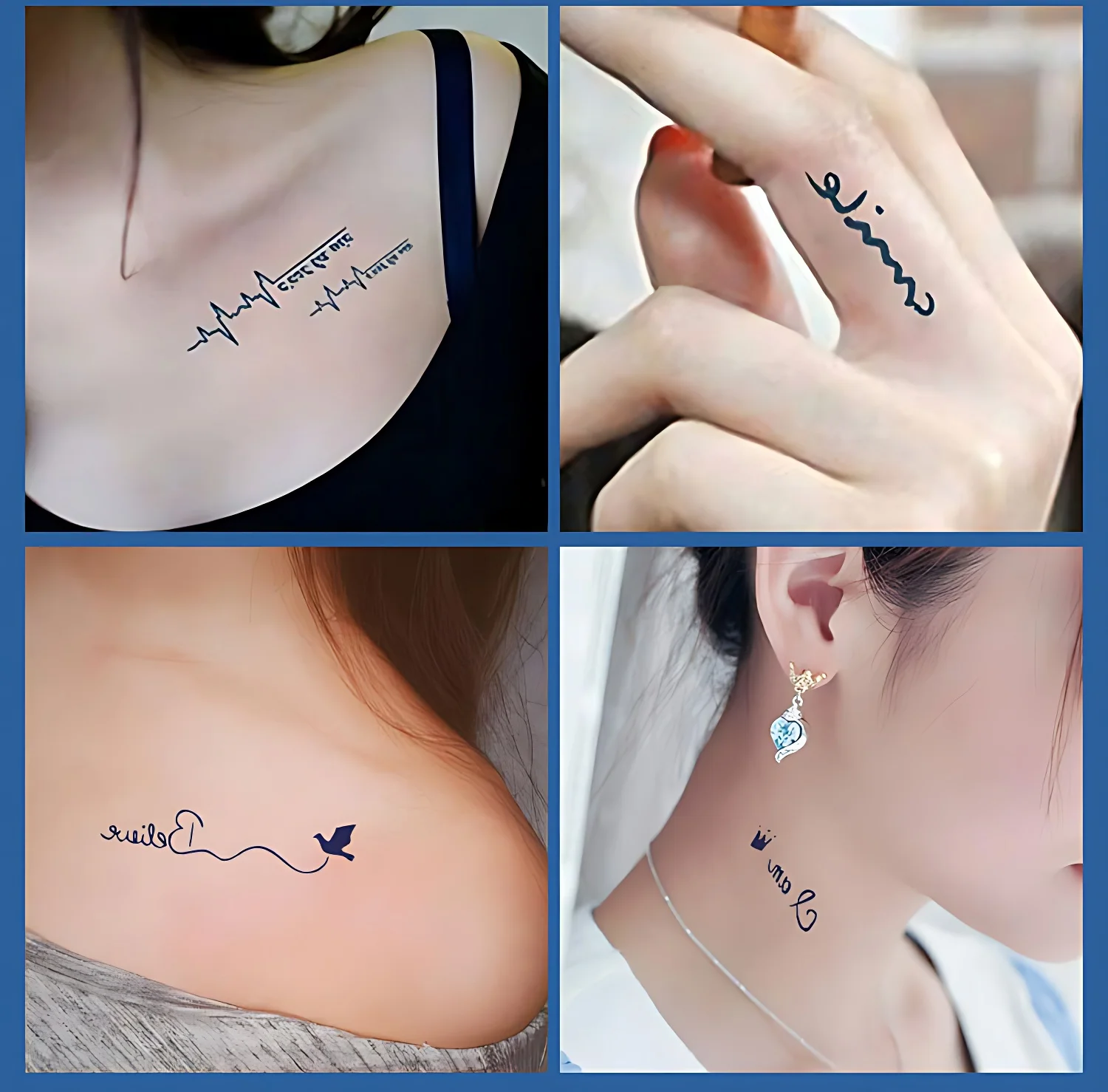 30pcs/lot Women Girls Unisex Waterproof  Semi Permanent Tattoos for Wrist Neck Hand Sentences Quote Words Herbal Tattoo Sticker