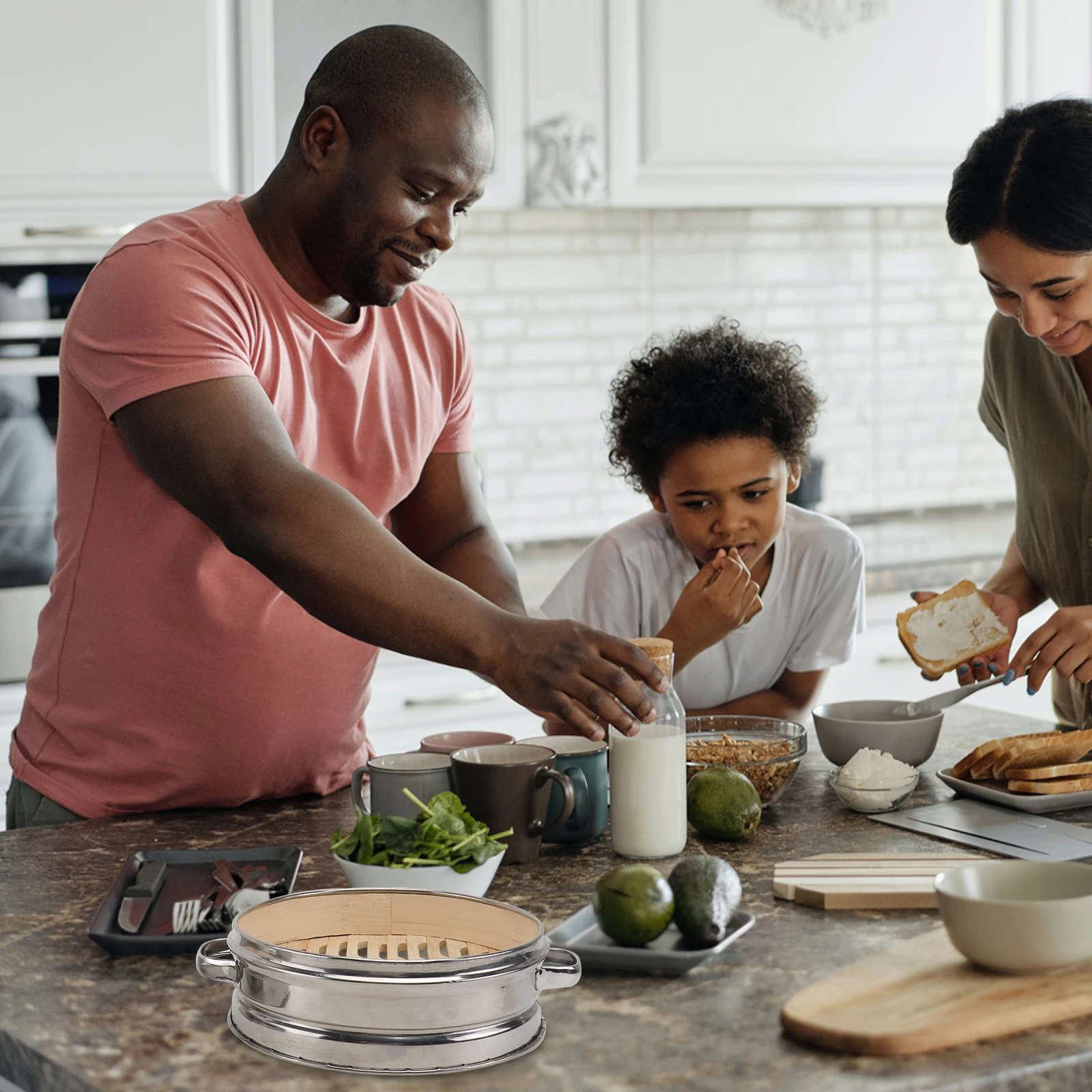 

1 set Kitchen Food Reusable Steam With Lid For Dumpling Bun Rice Fish Basket Kitchen Supplies Chinese Food Steamer Steaming