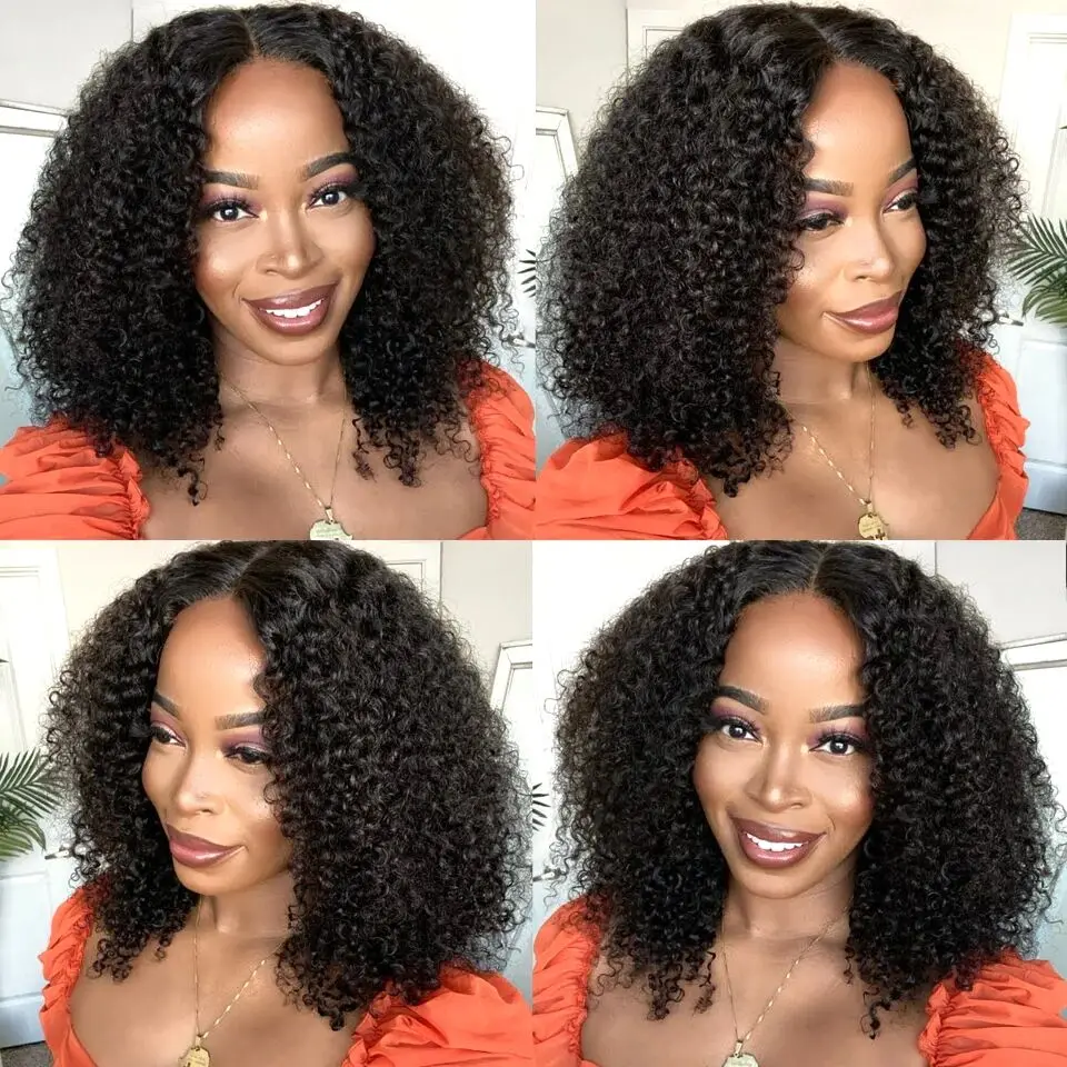 Short Curly Human Hair Bob Wig 13x4 Lace Front Wig Pre Plucked Peruvian Glueless Water Wave Lace Front Human Hair Wigs For Women