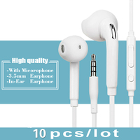 10Pcs/lot High Quality White In-Ear Sports Earphone Earbuds Earphones for Xiaomi Samsung Galaxy S4 S5 S6 S7 Note