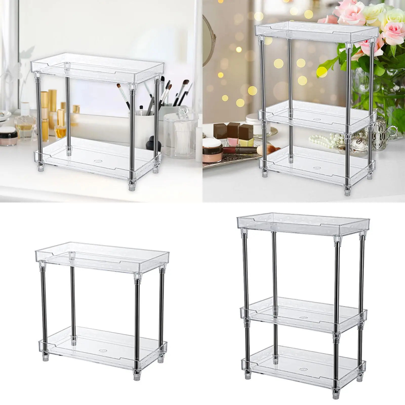 

Bathroom Countertop Organizer,Tiered Makeup Organizer,Storage Holder Standing Rack Bathroom Organizer for Jewelry Spice