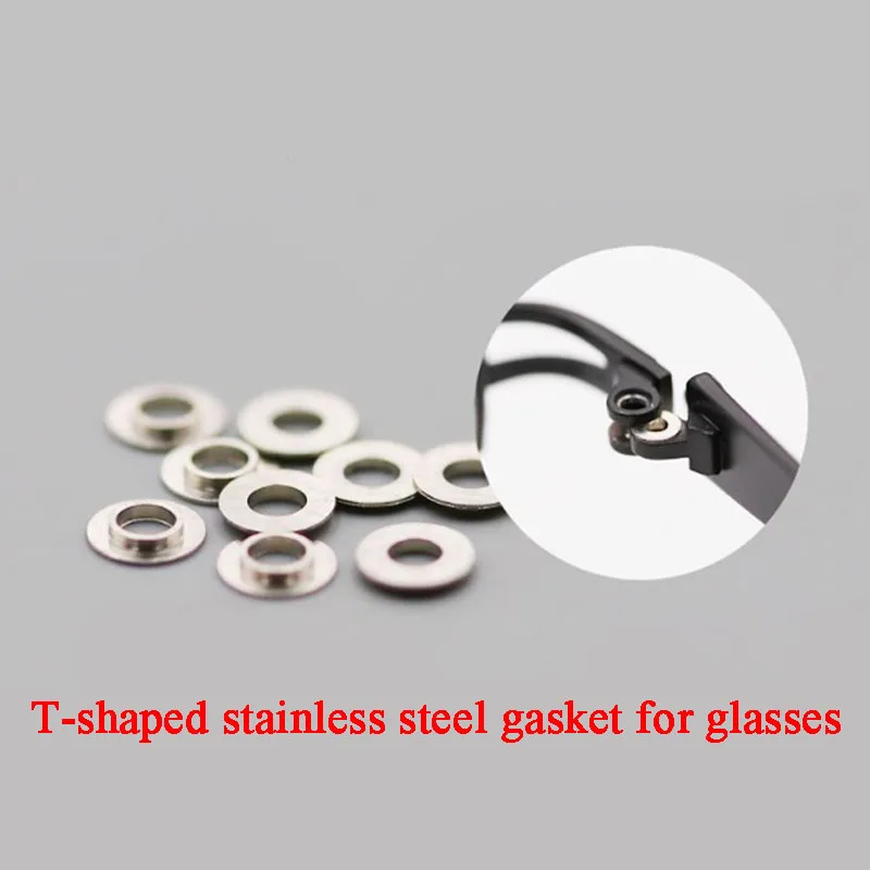 T-shaped Stainless Steel Gasket for Glasses,Rimless,Frame Metal Concave and Convex Gasket,Hinge Gasket, Screw Fitting