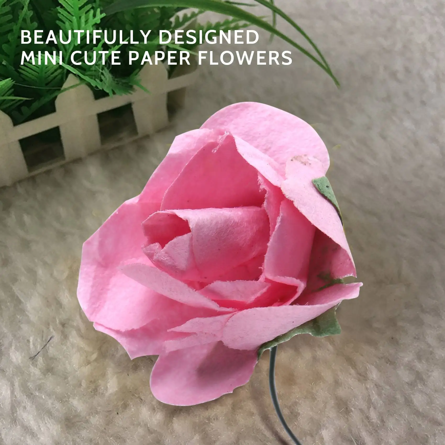 Hot Trend-144Pcs Mini Petite Paper Artificial Rose Buds Flowers DIY Craft Wedding Decor Home, Light Pink